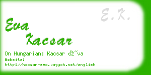 eva kacsar business card